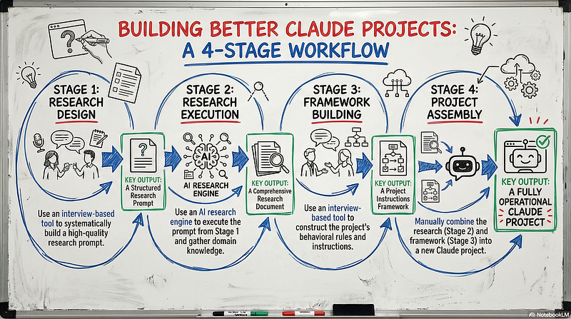 Whiteboard with Building Better Claude Projects
