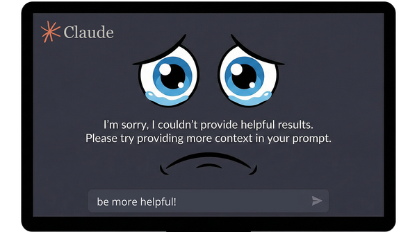 AI Generated Photo of Claude Crying Because He Couldn’t Help His User
